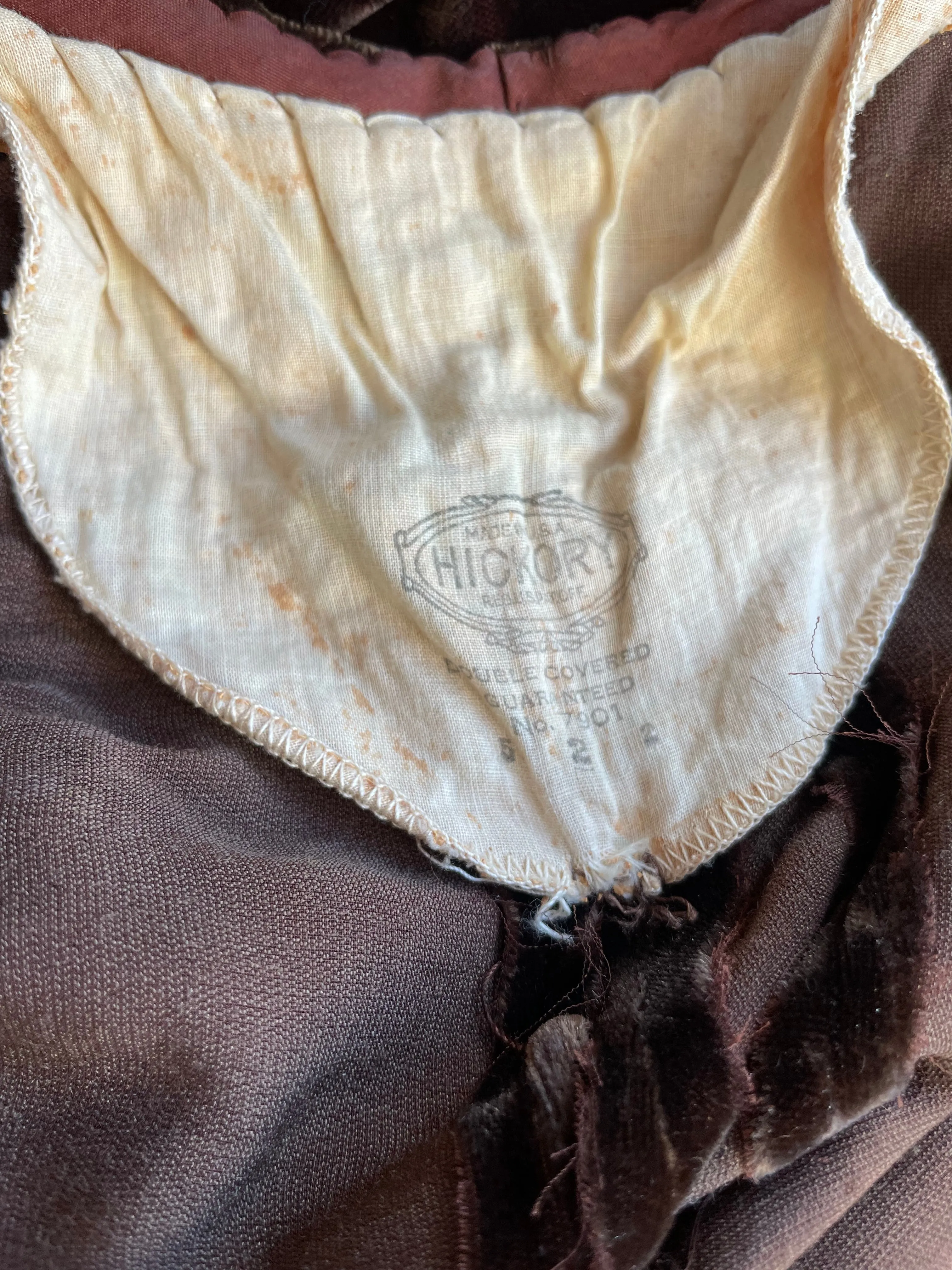 1930s Chocolate Brown Tiered Ruffle Shoulder Silk Velvet Dress