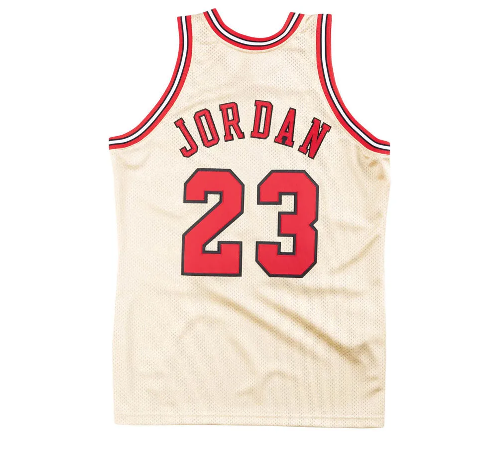 1995 MICHAEL JORDAN BULLS GOLD NBA AUTHENTIC JERSEY