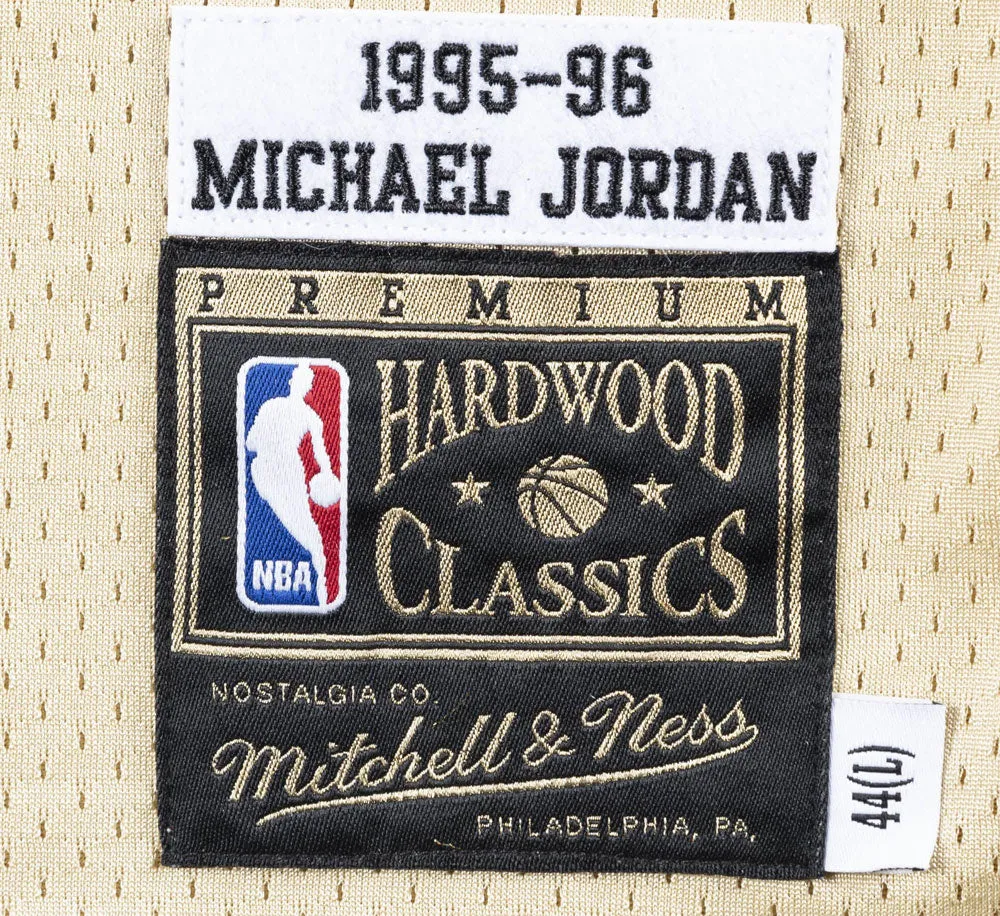 1995 MICHAEL JORDAN BULLS GOLD NBA AUTHENTIC JERSEY