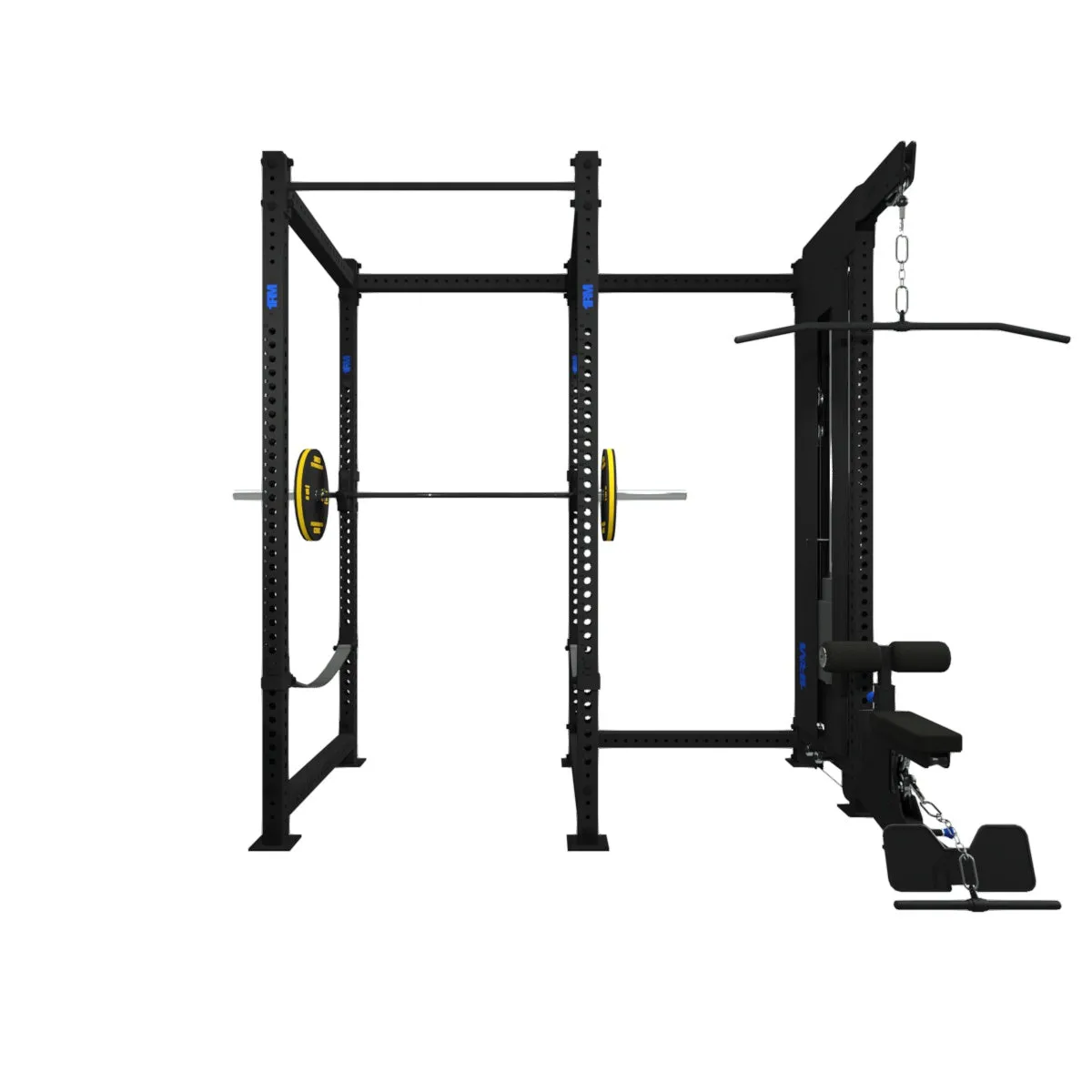 1RM Obsidian Power Rack with Ebony Lat Machine