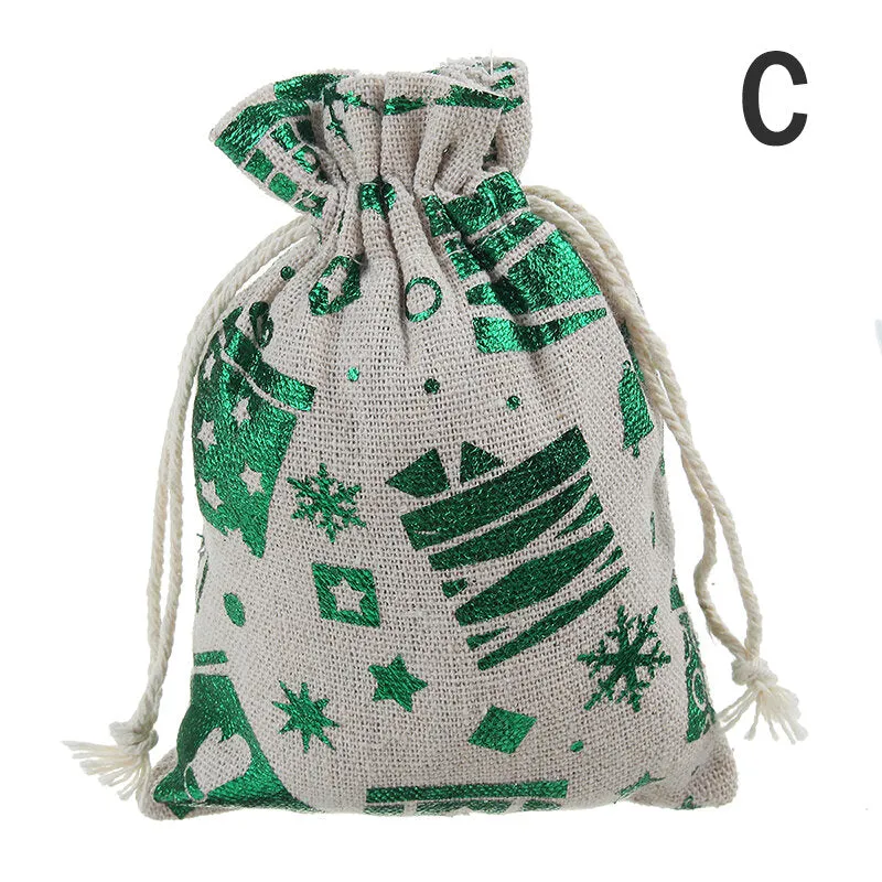 50Pcs 6 Styles Gift Bags Christmas Candy Pouches Drawstring Wedding Party Gift