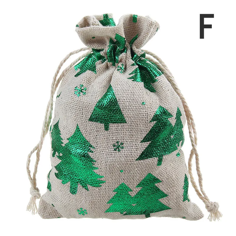 50Pcs 6 Styles Gift Bags Christmas Candy Pouches Drawstring Wedding Party Gift
