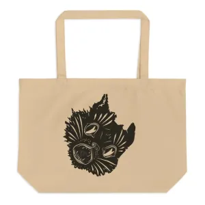 Ah Kitty Large Organic Cotton Tote | Haul Your Spooky Vibes in Style