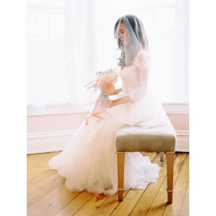Anneprom A-line White Beach Wedding Dress Straps Short Sleeve Floor Length Cheap Beading Wedding Dress APW0372
