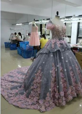 Anneprom Pretty Backless Quinceanera Dress,Ball Gown Long Wedding/Prom Gown APW0255