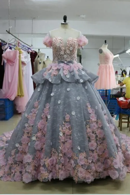 Anneprom Pretty Backless Quinceanera Dress,Ball Gown Long Wedding/Prom Gown APW0255