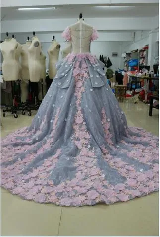 Anneprom Pretty Backless Quinceanera Dress,Ball Gown Long Wedding/Prom Gown APW0255