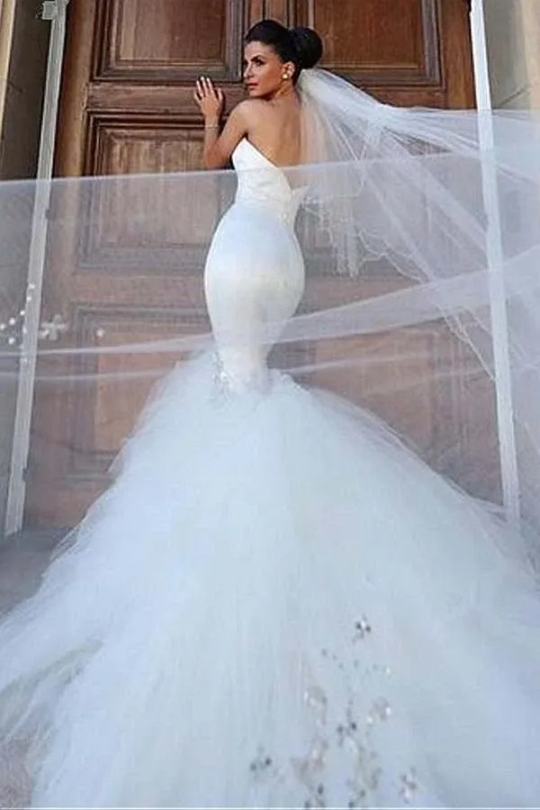 Anneprom Sweetheart Neckline Memaid Wedding Dresses With Beading APW0188