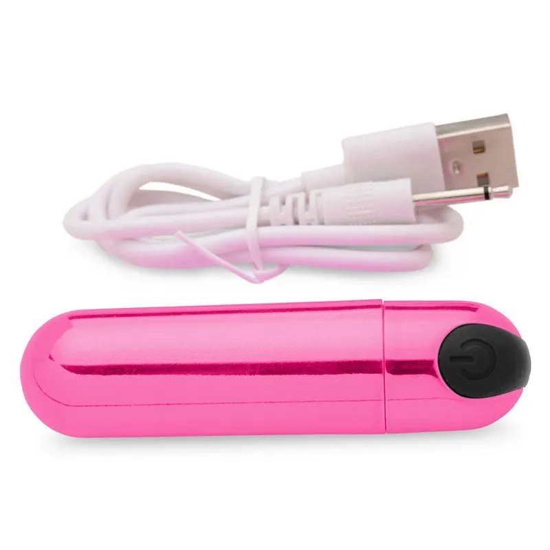 Bang! 10X Vibrating Metallic Bullet - Pink