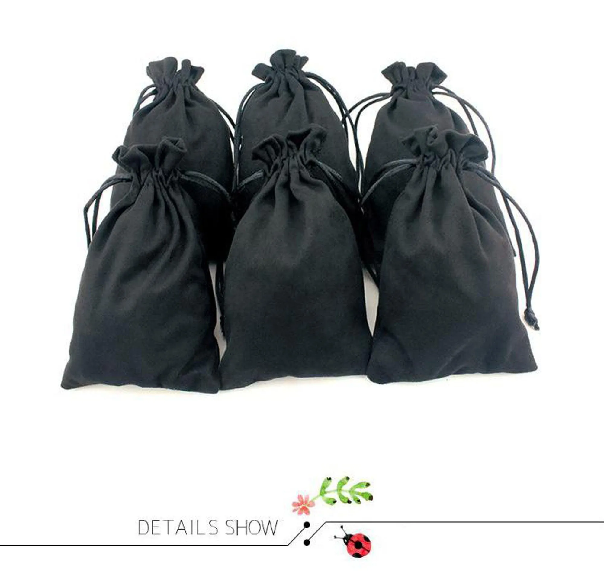 Black Velveteen Drawstring Gift Pouches Bags Velour Pouches Black Velvet Cloth Jewelry Pouches Velvet Drawstring ,Black Velvet Pouch