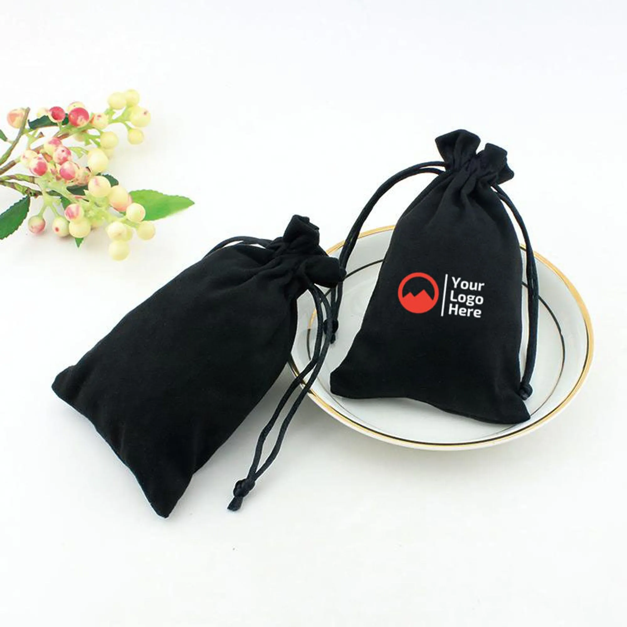 Black Velveteen Drawstring Gift Pouches Bags Velour Pouches Black Velvet Cloth Jewelry Pouches Velvet Drawstring ,Black Velvet Pouch