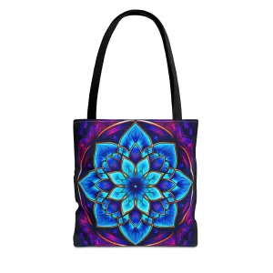 Blue Cosmic Bloom Tote Bag