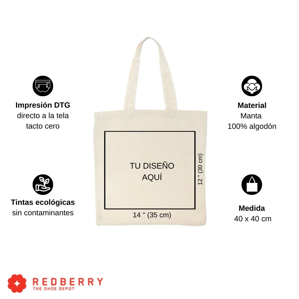 Bolsa Tote Bag Personalizada Tu Diseño Aquí