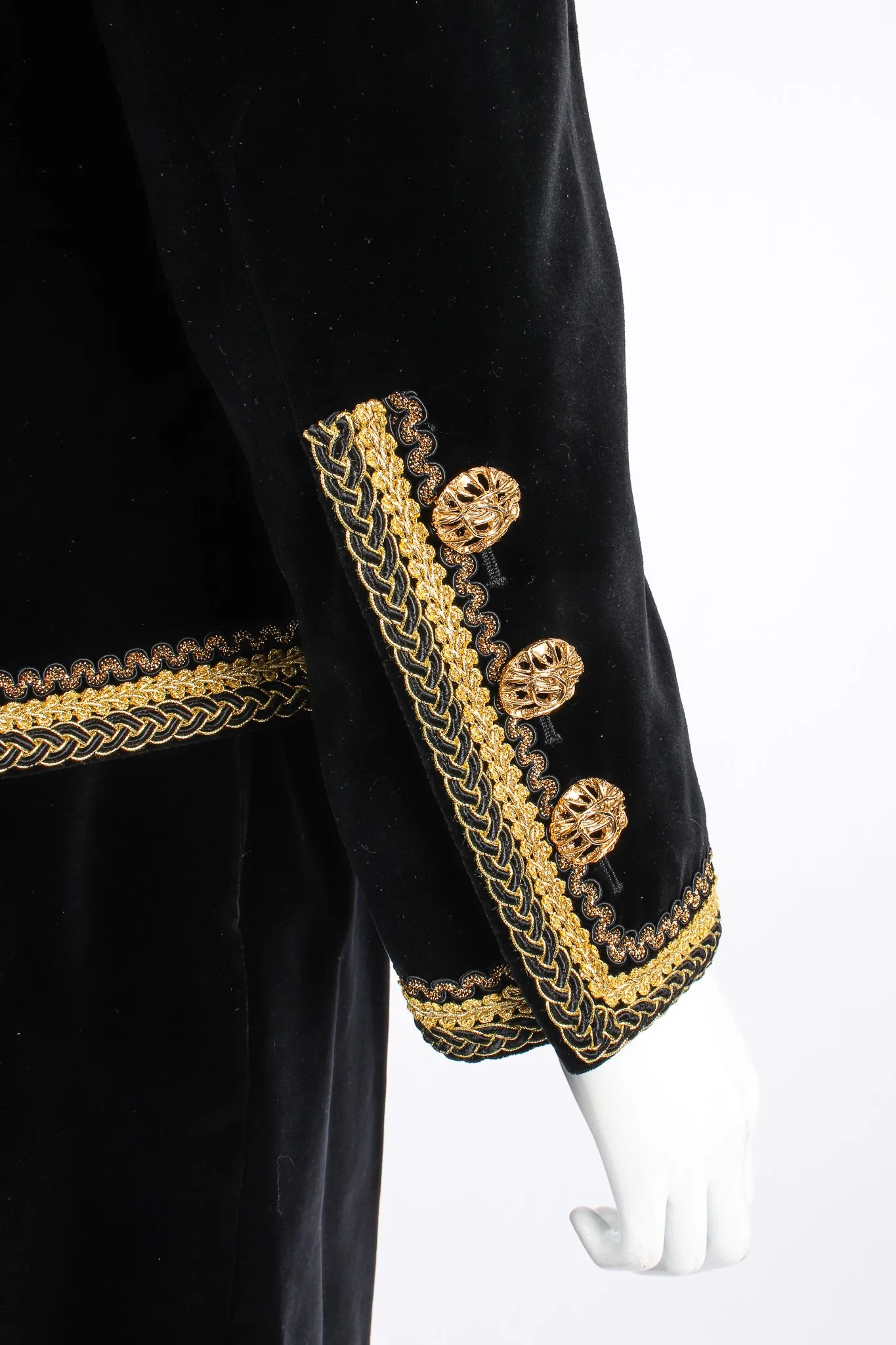 Braid Trim Velvet Jacket & Skirt Set