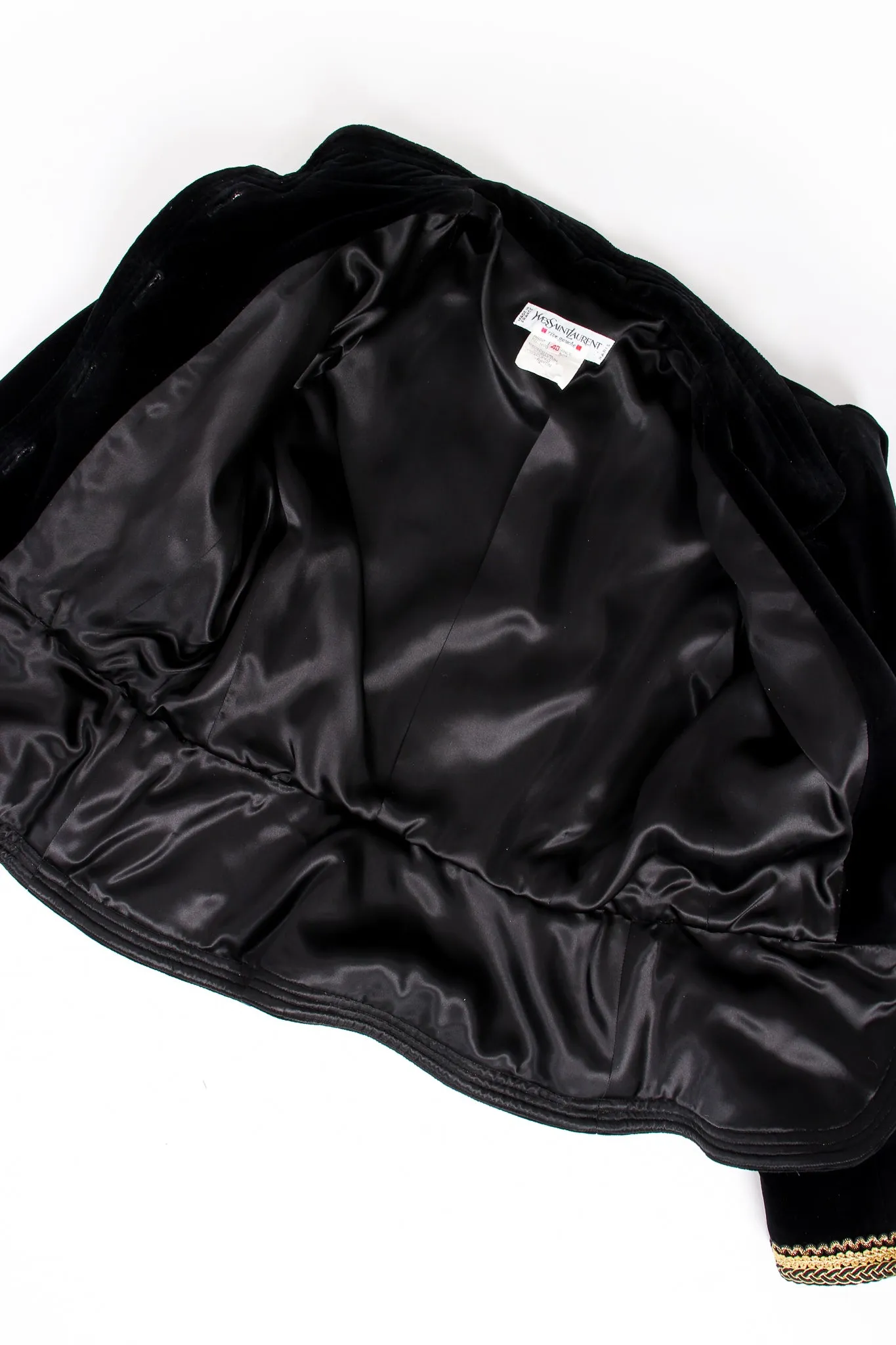 Braid Trim Velvet Jacket & Skirt Set