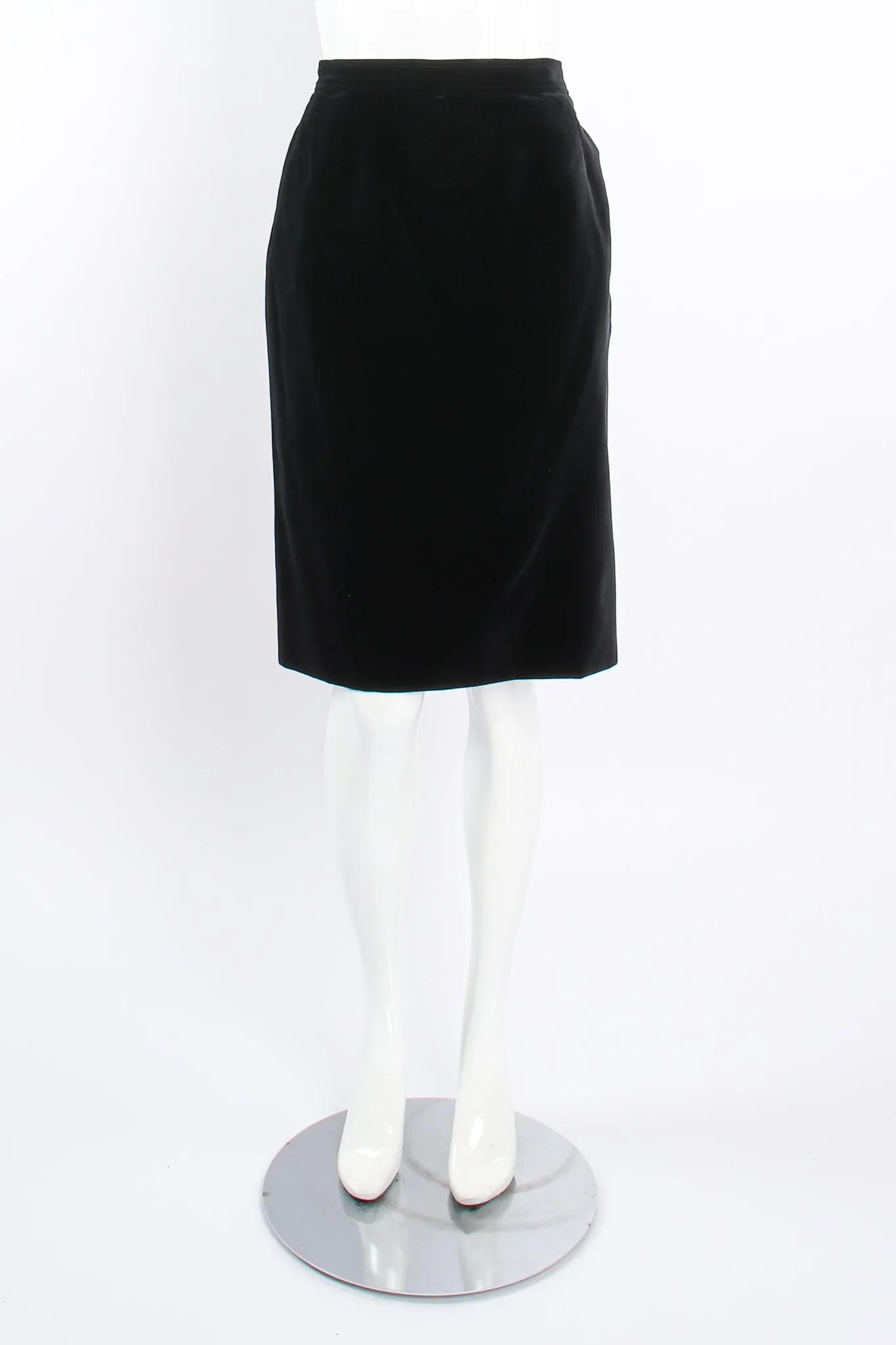 Braid Trim Velvet Jacket & Skirt Set