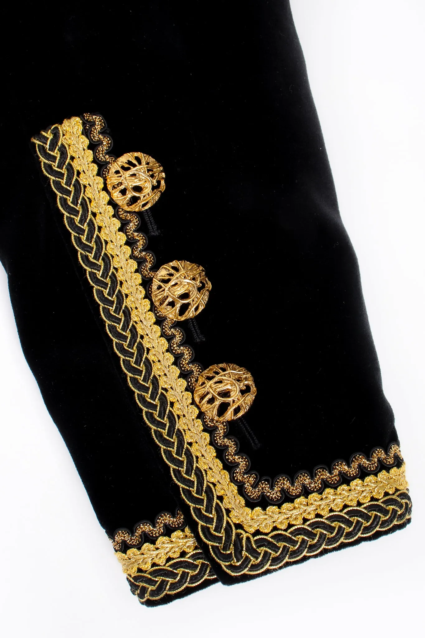 Braid Trim Velvet Jacket & Skirt Set