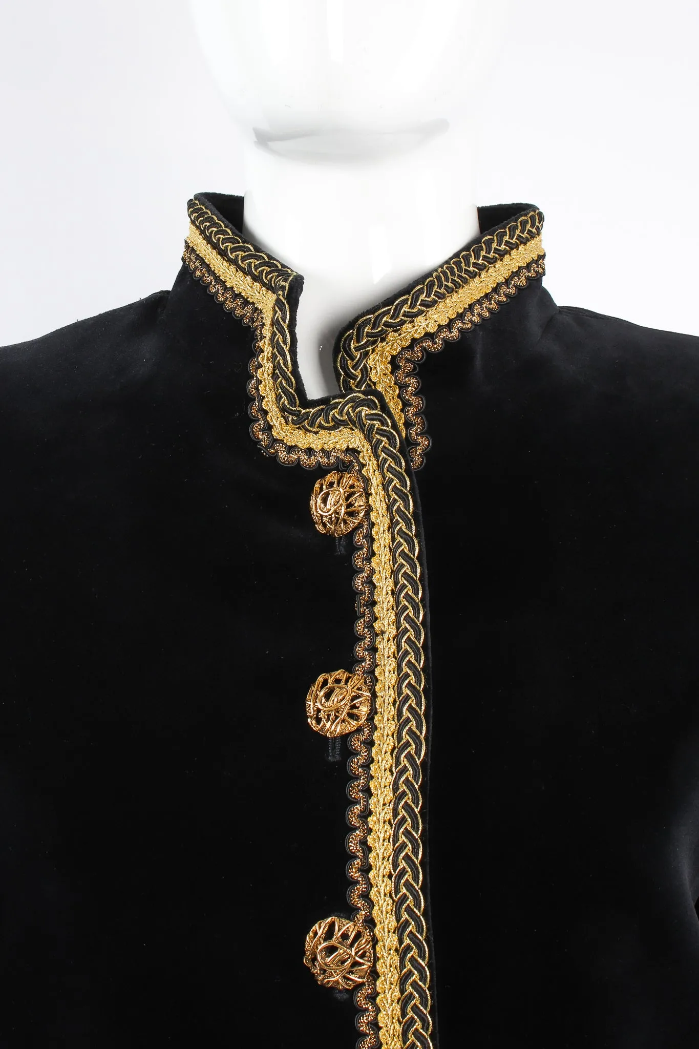 Braid Trim Velvet Jacket & Skirt Set