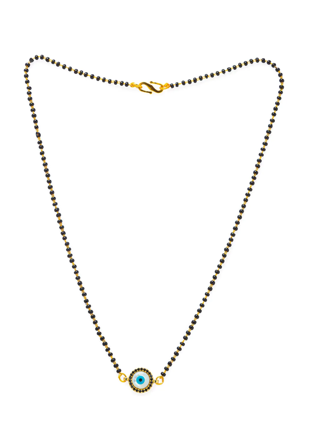 Combo Set of 2 Evil Eye Mangalsutra Designs Gold Plated Americal Diamond Pendant