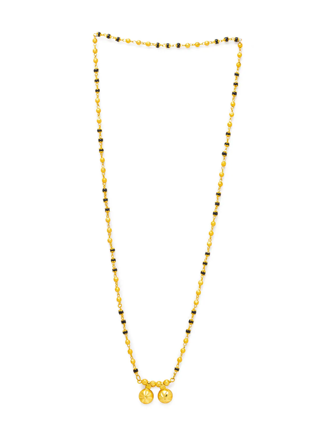 Combo Set of 2 Gold Plated Long Mangalsutra Designs and Short Mangalsutra Designs with Leaf Pendant