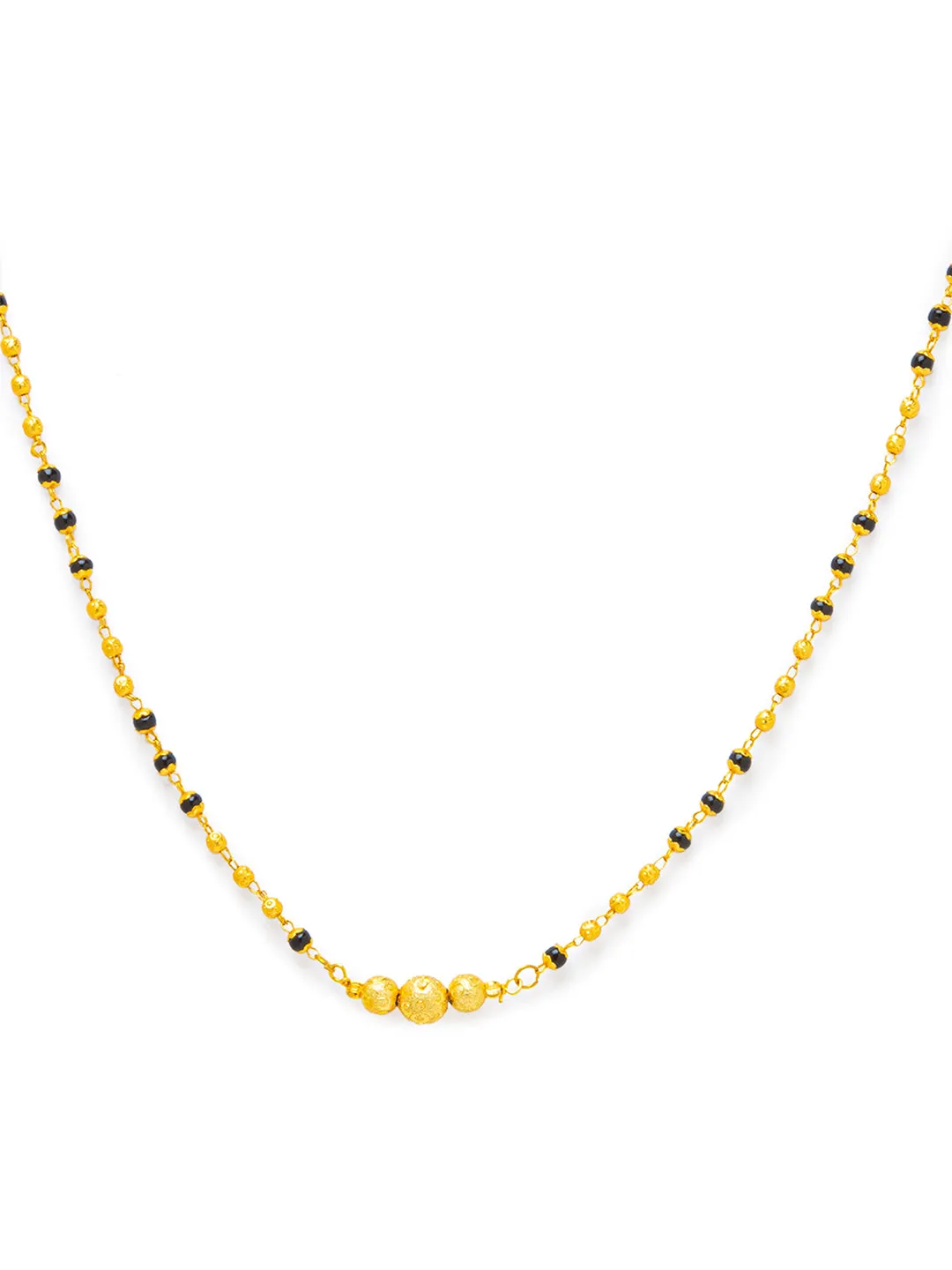 Combo Set of 2 Gold Plated Long Mangalsutra Designs and Short Mangalsutra Designs with Leaf Pendant