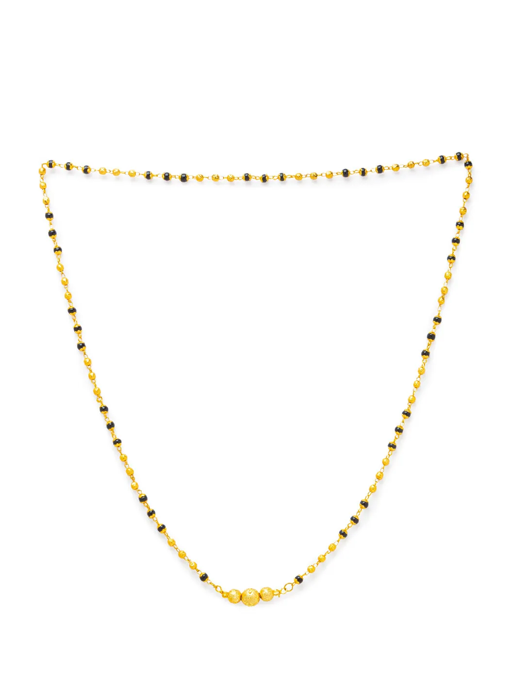 Combo Set of 2 Gold Plated Long Mangalsutra Designs and Short Mangalsutra Designs with Leaf Pendant