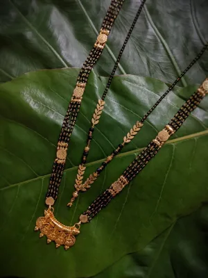 Combo Set of 2 Gold Plated Short Mangalsutra Design and Long Mangalsutra Design Lakshmi Coins Pendant