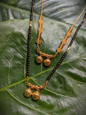 Combo Set of 2 Gold Plated Short Mangalsutra Designs and Long Mangalsutra Designs with Vati Pendant