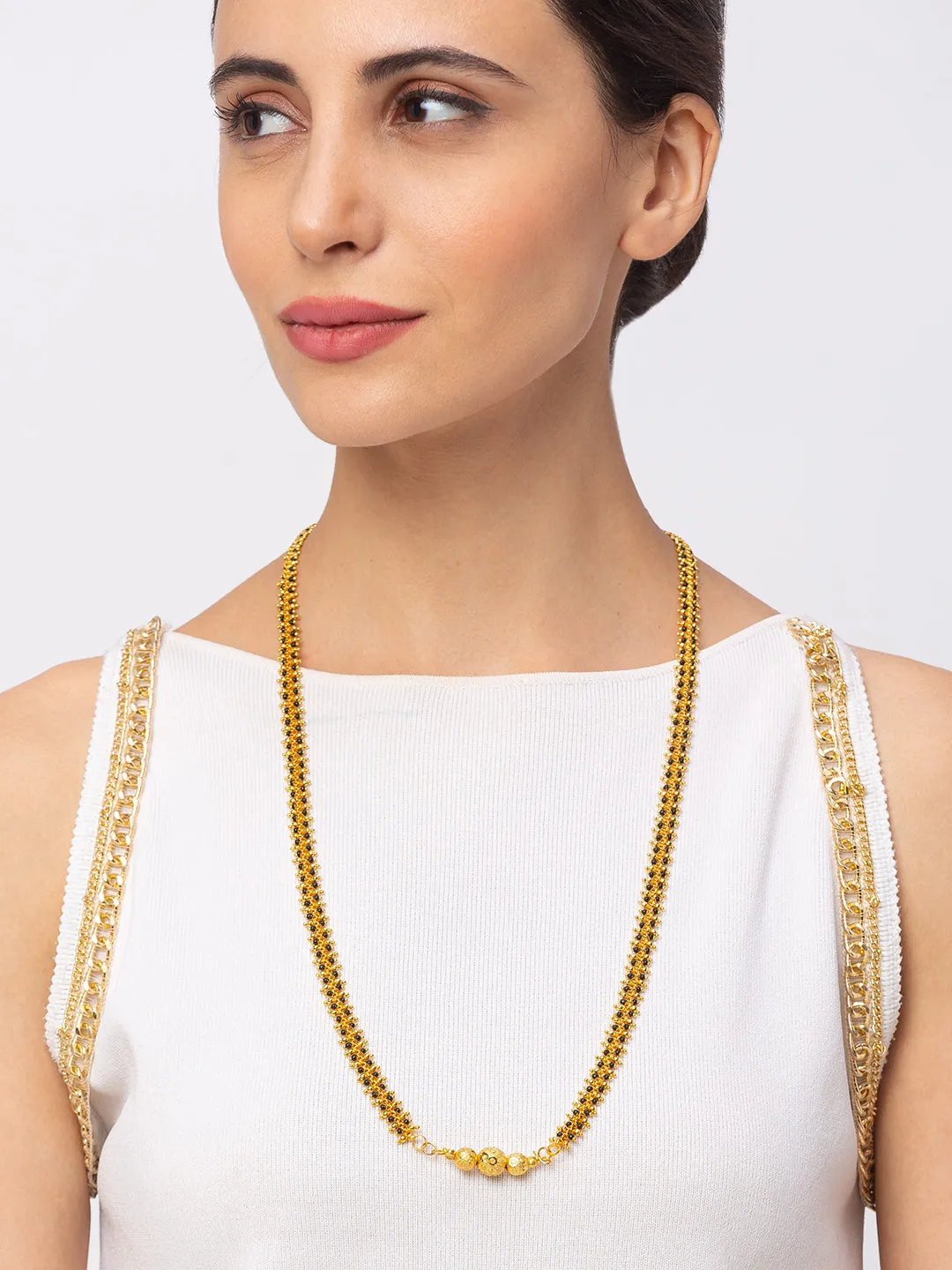 Combo Set of 2 Mangalsutra Designs Gold Plated Leaf Pattern Designs South Indian Style