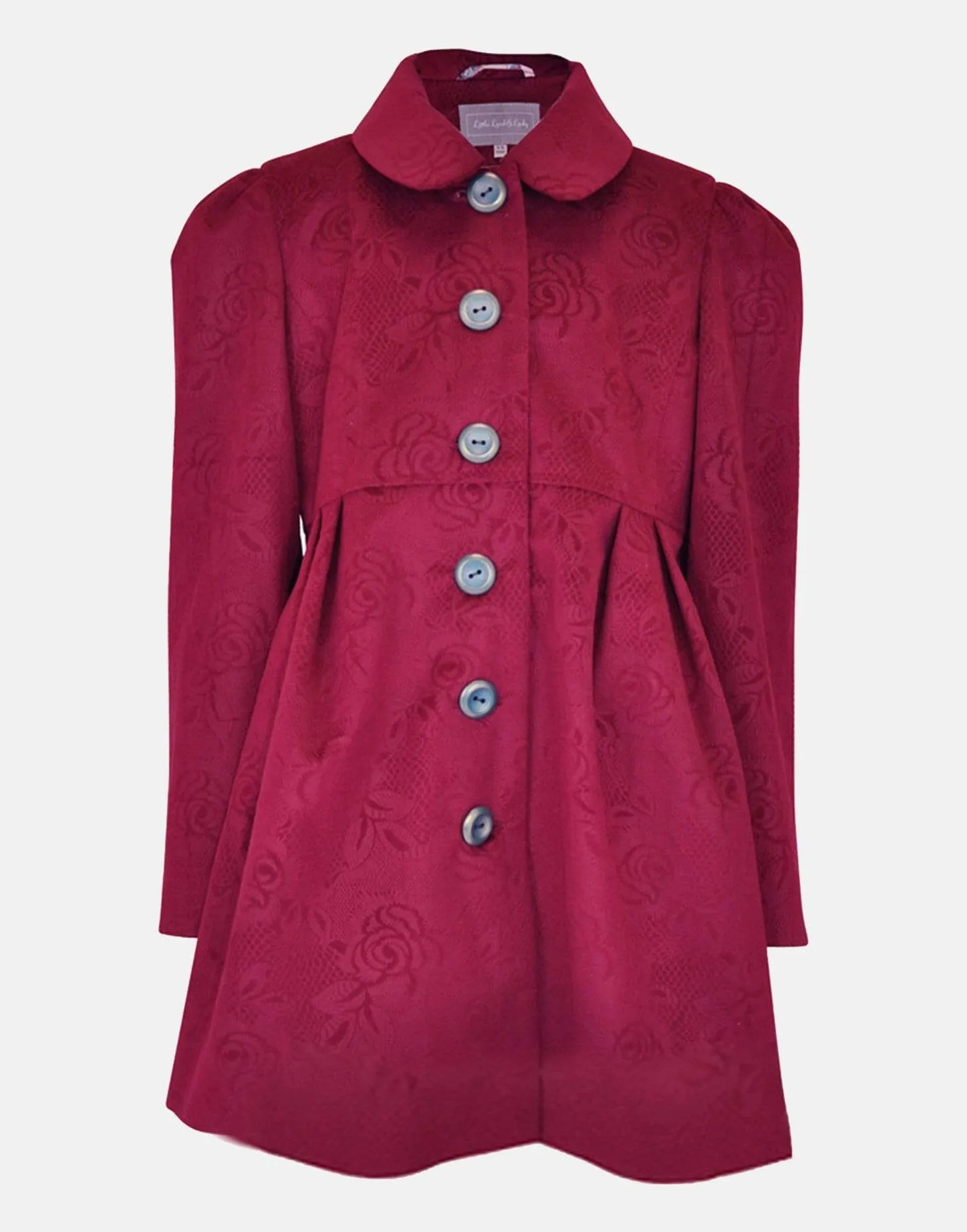 Diana: Burgundy embossed floral coat