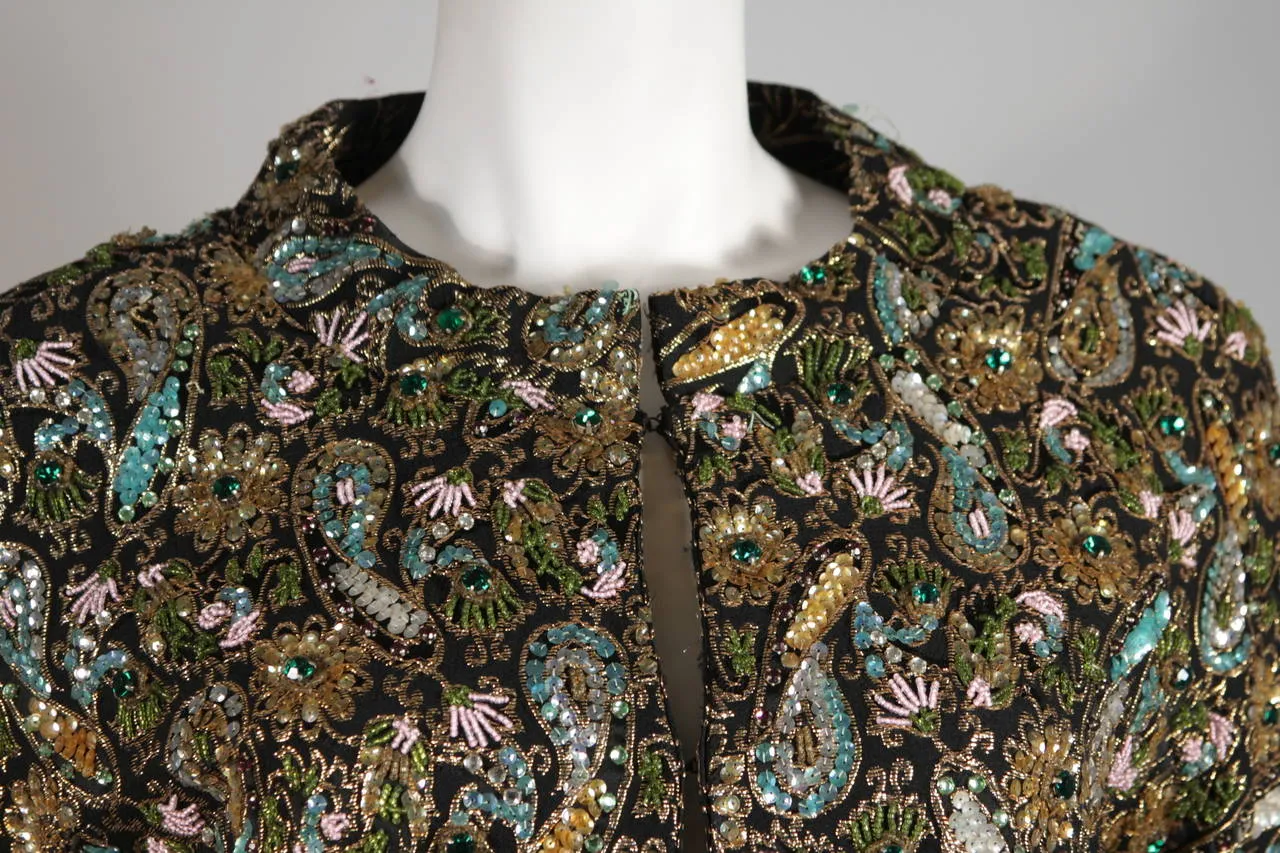 DIANE IMPORTS Hand Beaded Sequin Embroidered Jacket Size Medium