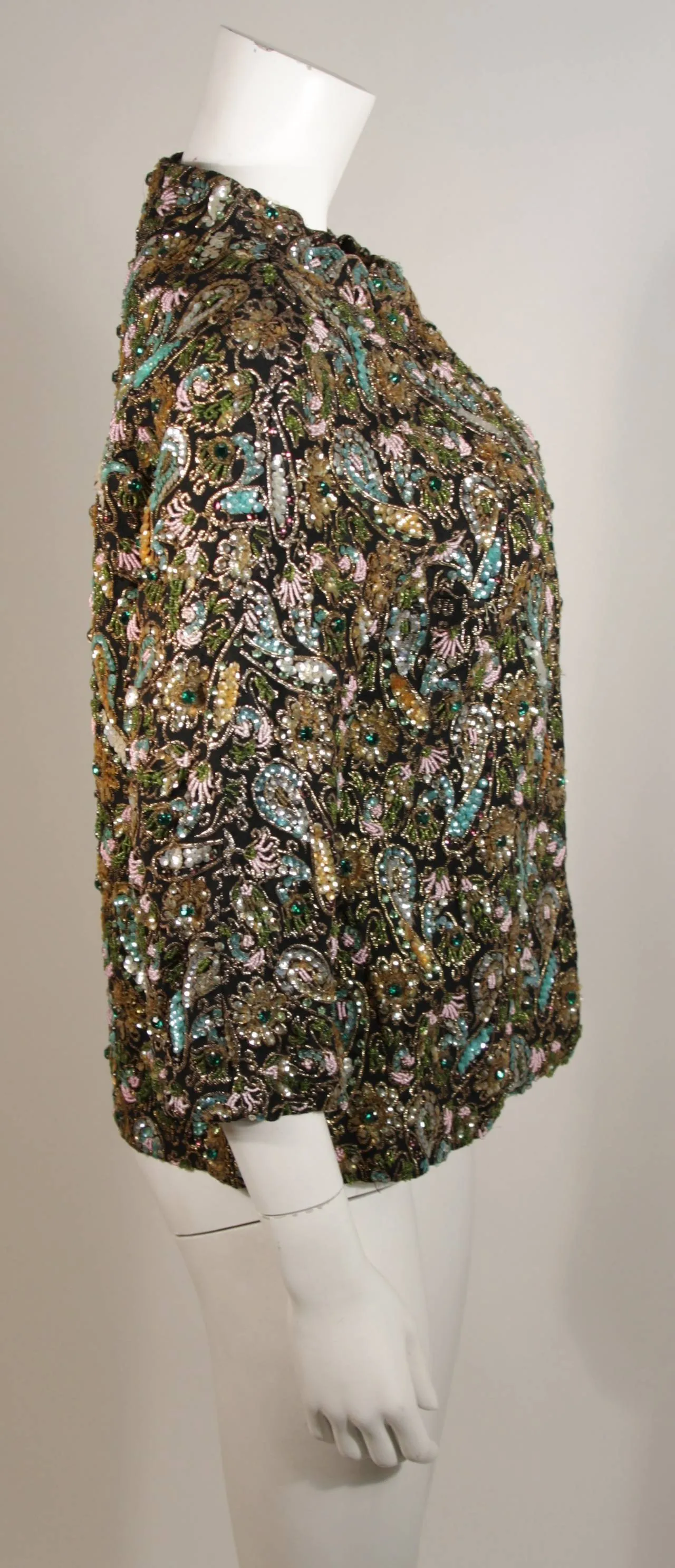 DIANE IMPORTS Hand Beaded Sequin Embroidered Jacket Size Medium