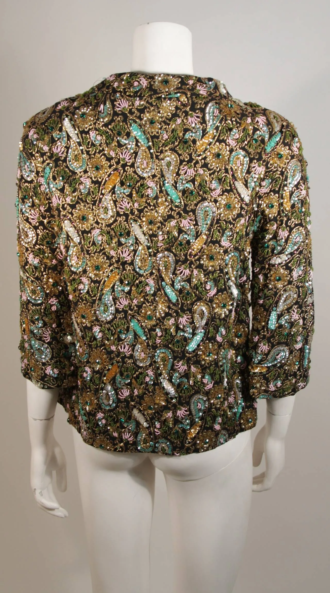 DIANE IMPORTS Hand Beaded Sequin Embroidered Jacket Size Medium