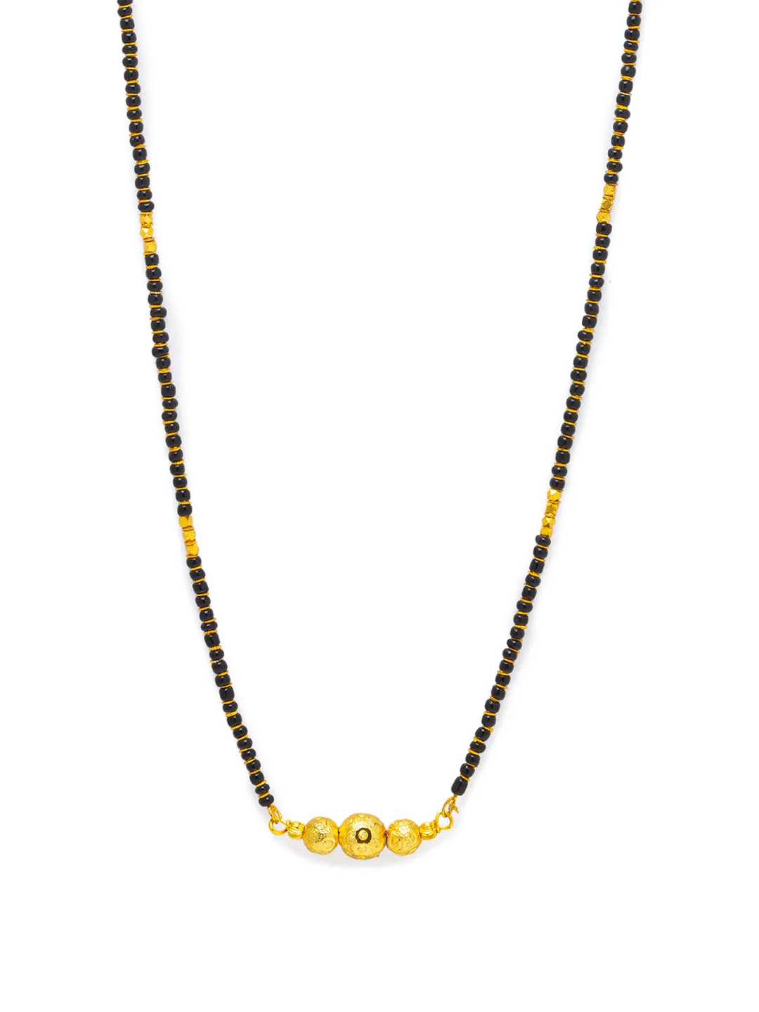 Digital Dress Room One Gram Gold Plated Long Mangalsutra मंगलसूत्र Latest Design Tanmaniya/Long Gold Chain/Black Beads New Mangalsutra Designs For Women (27 Inches)