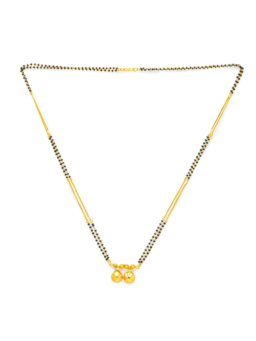 Digital Dress Room One Gram Gold Plated Long Mangalsutra मंगलसूत्र Latest Design Tanmaniya/Long Gold Chain/Black Beads Vati Pendant New Mangalsutra Designs For Women (28 Inches)