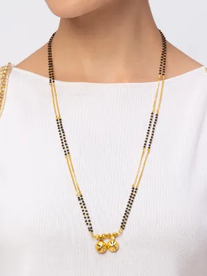 Digital Dress Room One Gram Gold Plated Long Mangalsutra मंगलसूत्र Latest Design Tanmaniya/Long Gold Chain/Black Beads Vati Pendant New Mangalsutra Designs For Women (28 Inches)