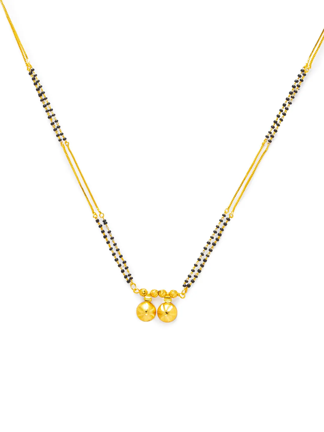 Digital Dress Room One Gram Gold Plated Long Mangalsutra मंगलसूत्र Latest Design Tanmaniya/Long Gold Chain/Black Beads Vati Pendant New Mangalsutra Designs For Women (28 Inches)
