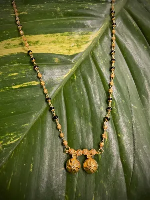 Digital Dress Room One Gram Gold Plated Long Mangalsutra मंगलसूत्र Latest Design Tanmaniya/Long Gold Chain/Black Gold Beads New Mangalsutra Designs For Women (28 Inches)