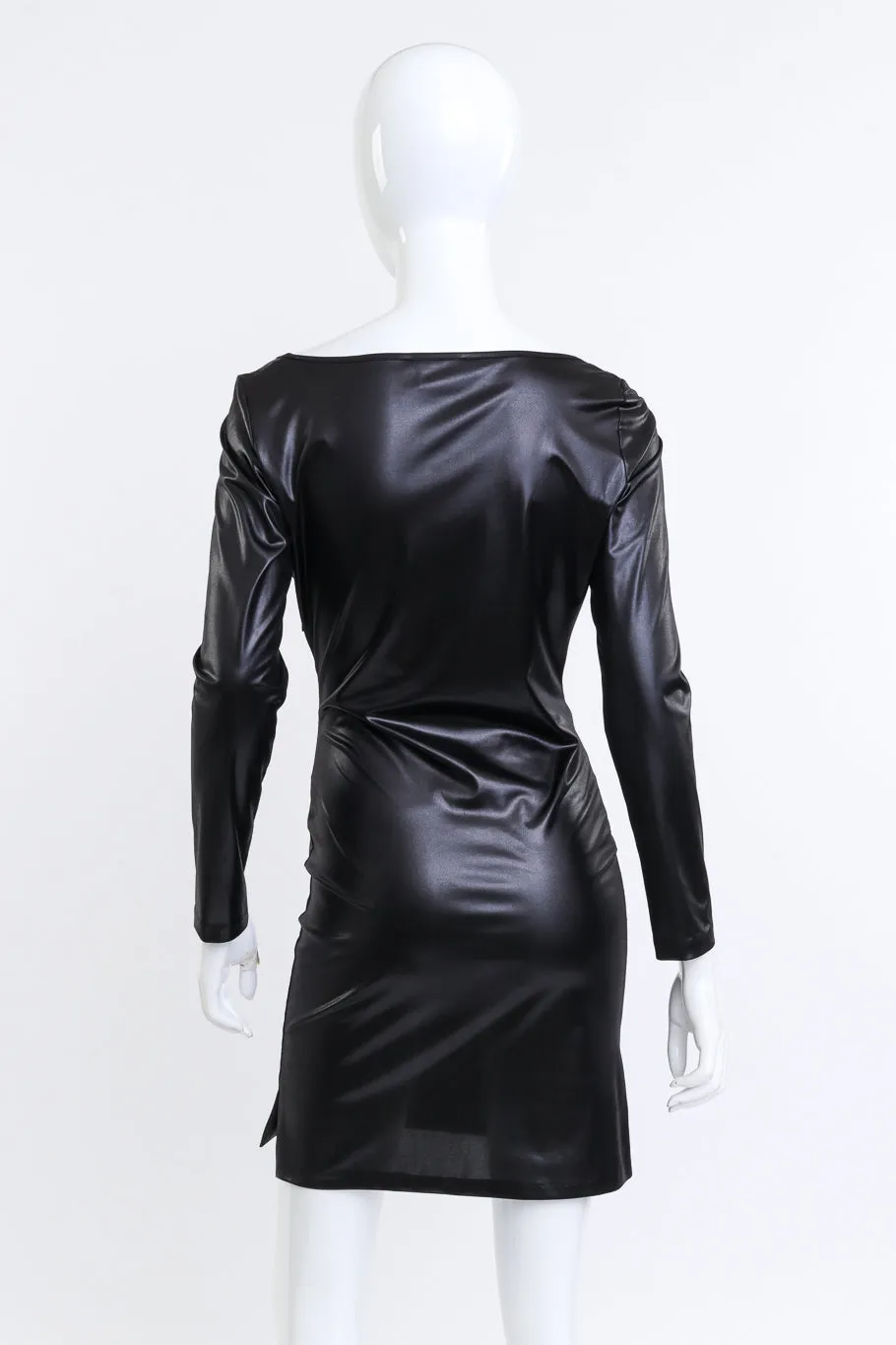 Draped Metallic Jersey Dress