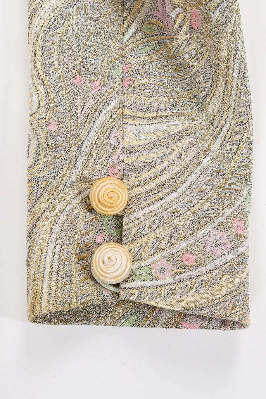Floral Brocade Metallic Gown