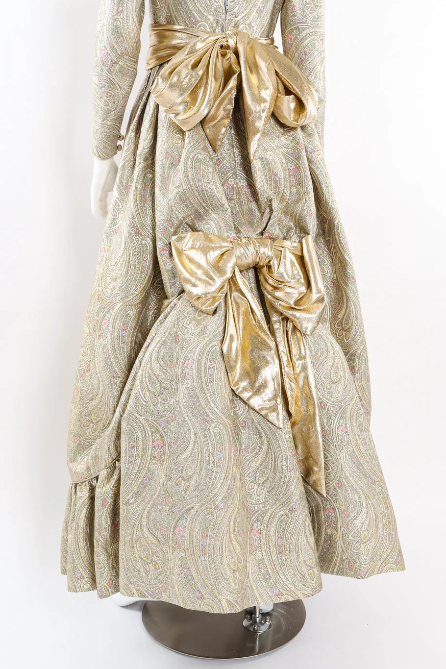 Floral Brocade Metallic Gown