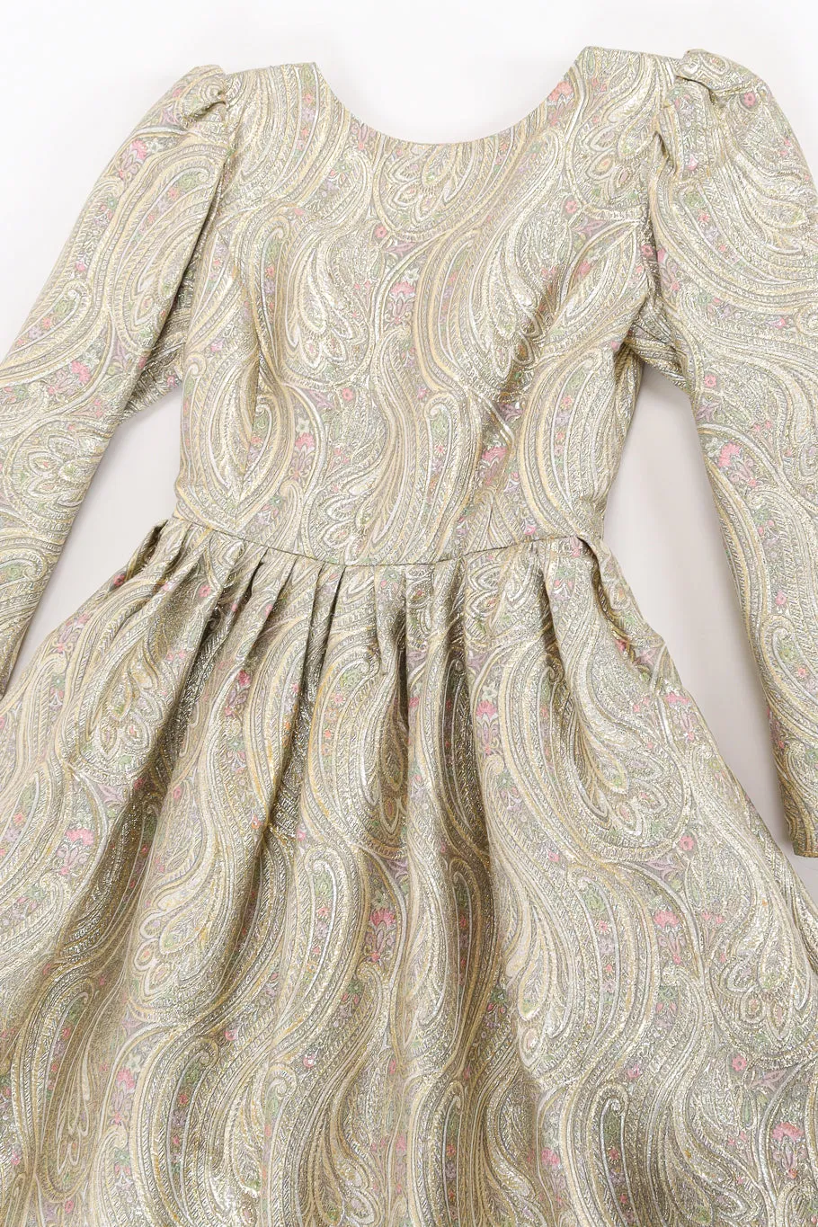 Floral Brocade Metallic Gown