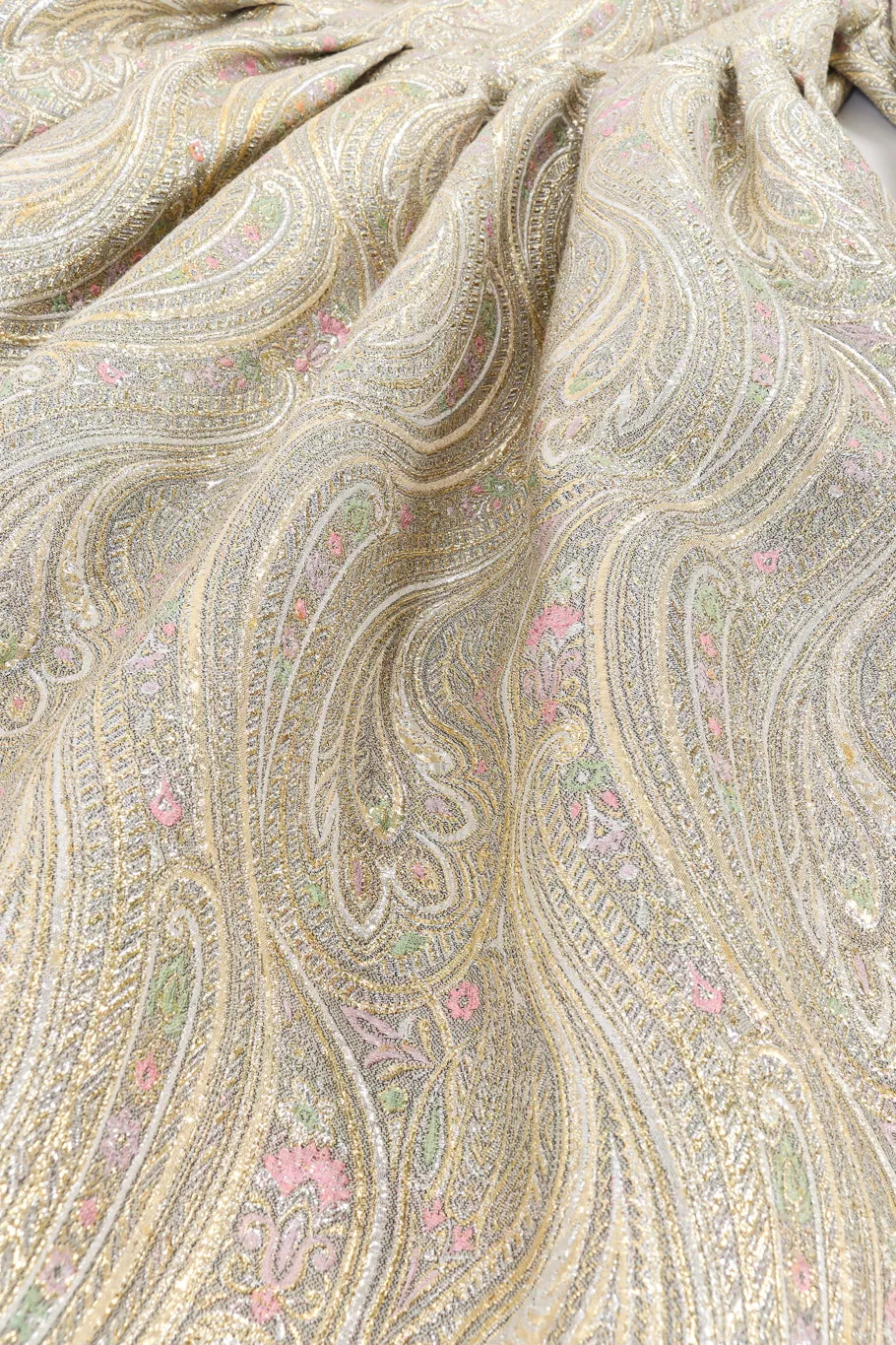 Floral Brocade Metallic Gown