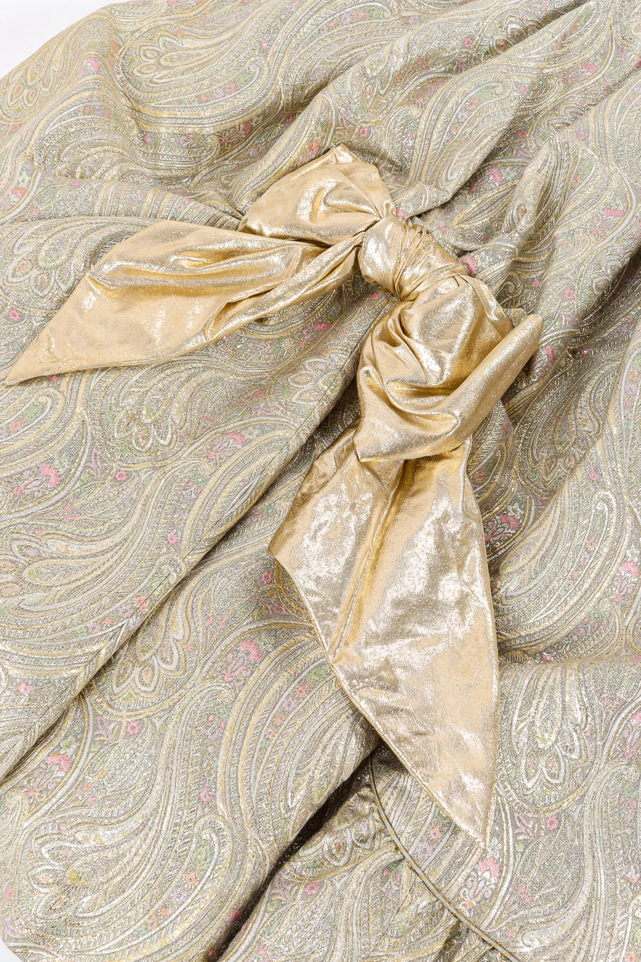 Floral Brocade Metallic Gown