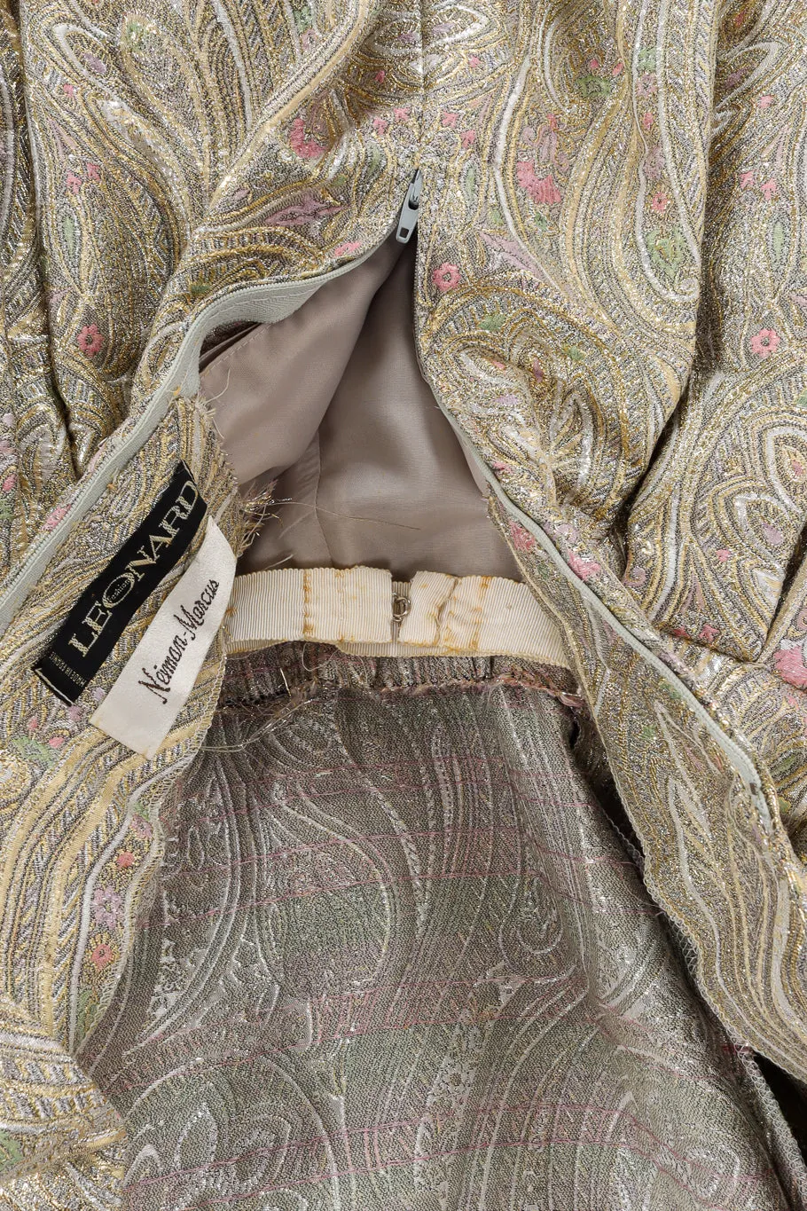 Floral Brocade Metallic Gown