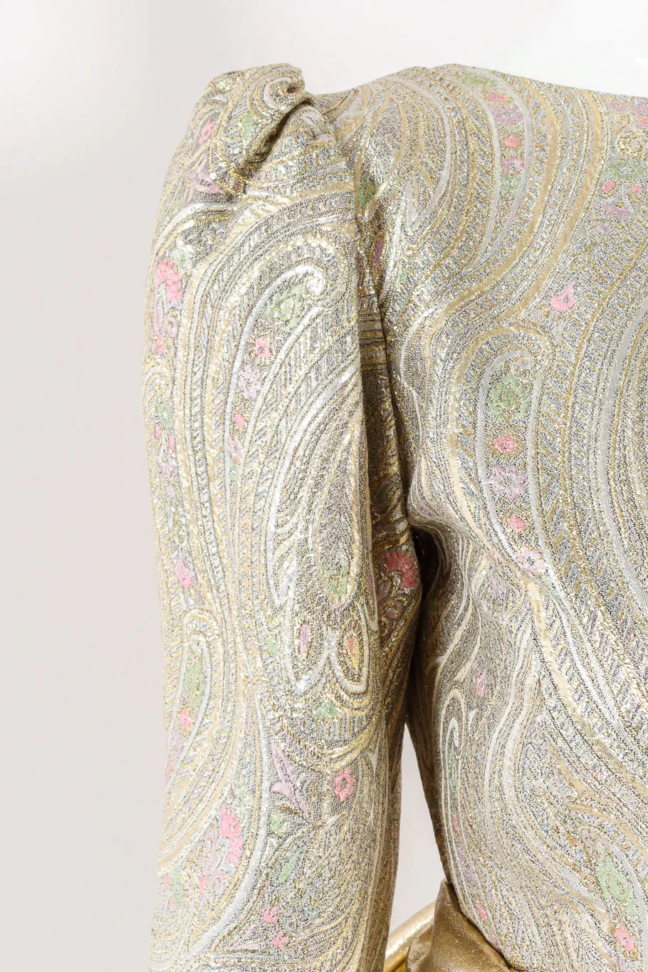 Floral Brocade Metallic Gown