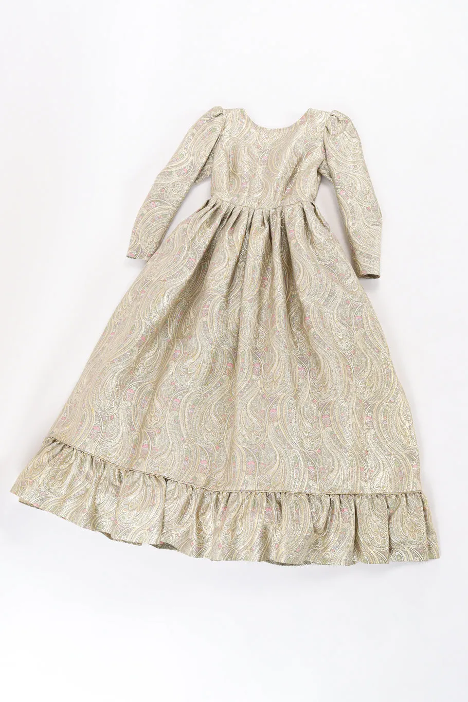 Floral Brocade Metallic Gown