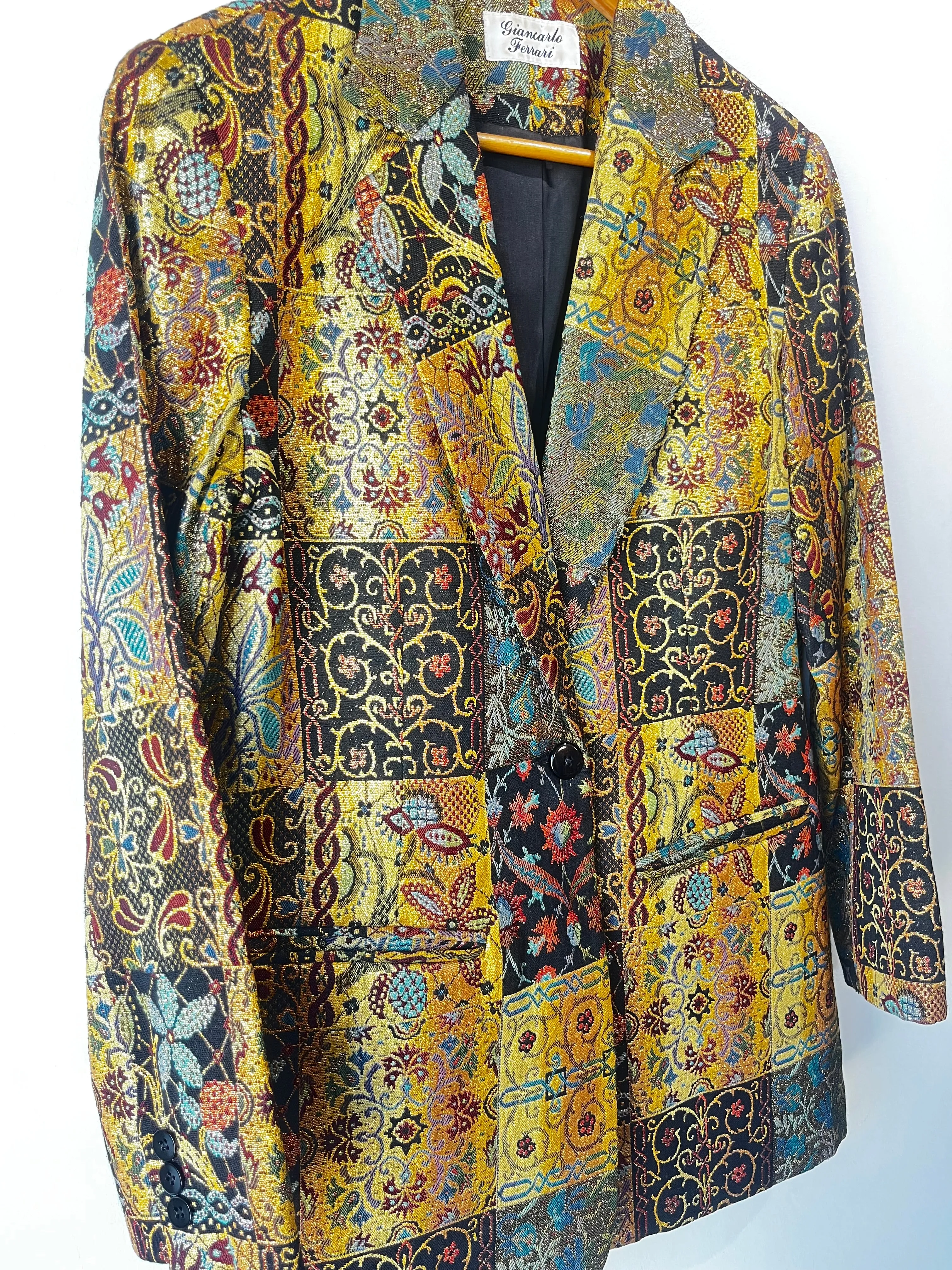 Giancarlo Ferrari Gold Brocade Blazer