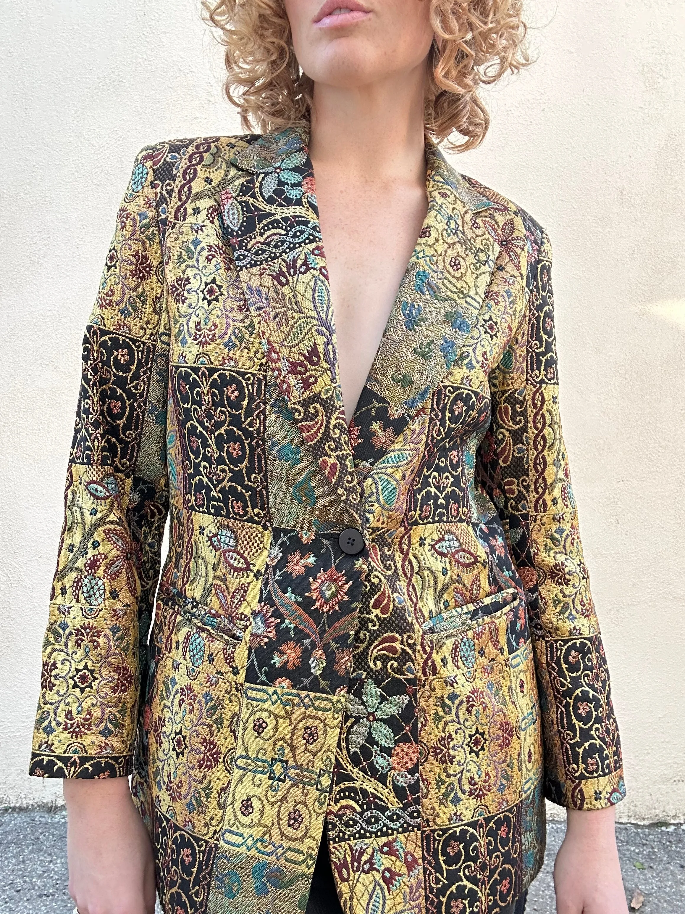 Giancarlo Ferrari Gold Brocade Blazer