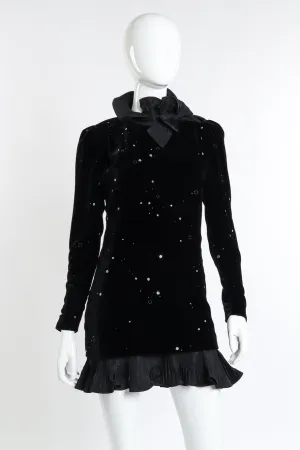 Glitter Ruffle Velvet Dress